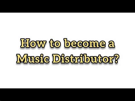 how to become a music distributor and the importance of building your own brand